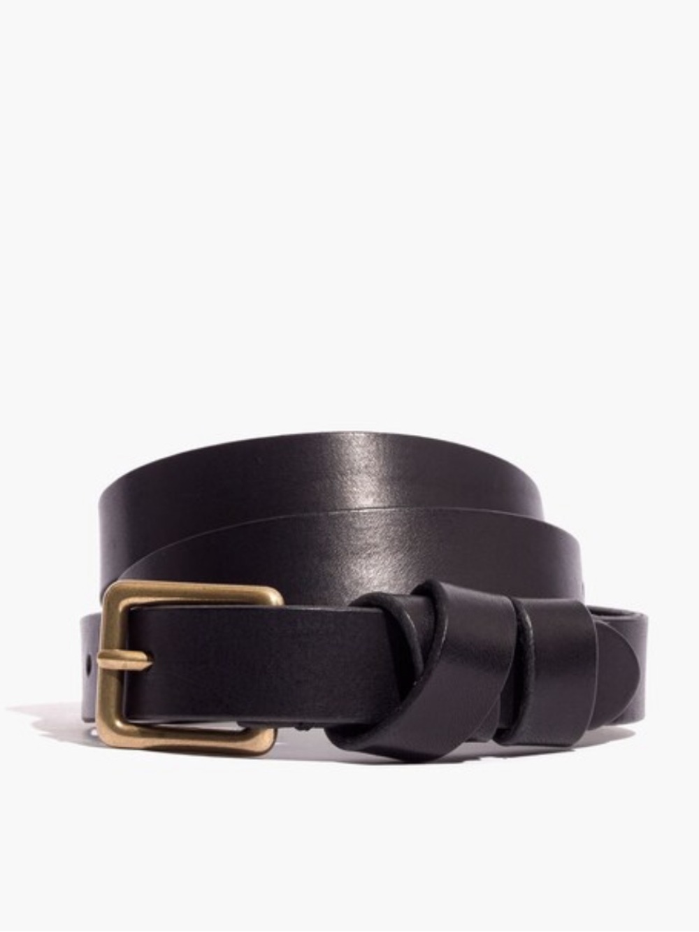 Madewell Women's Black ITALIAN LEATHER Criss Cross SKINNY Belt Gold Buckle Sz XS